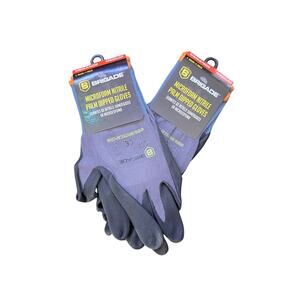 NWT Brigade Nitrile Palm Dipped Gloves Two Pairs